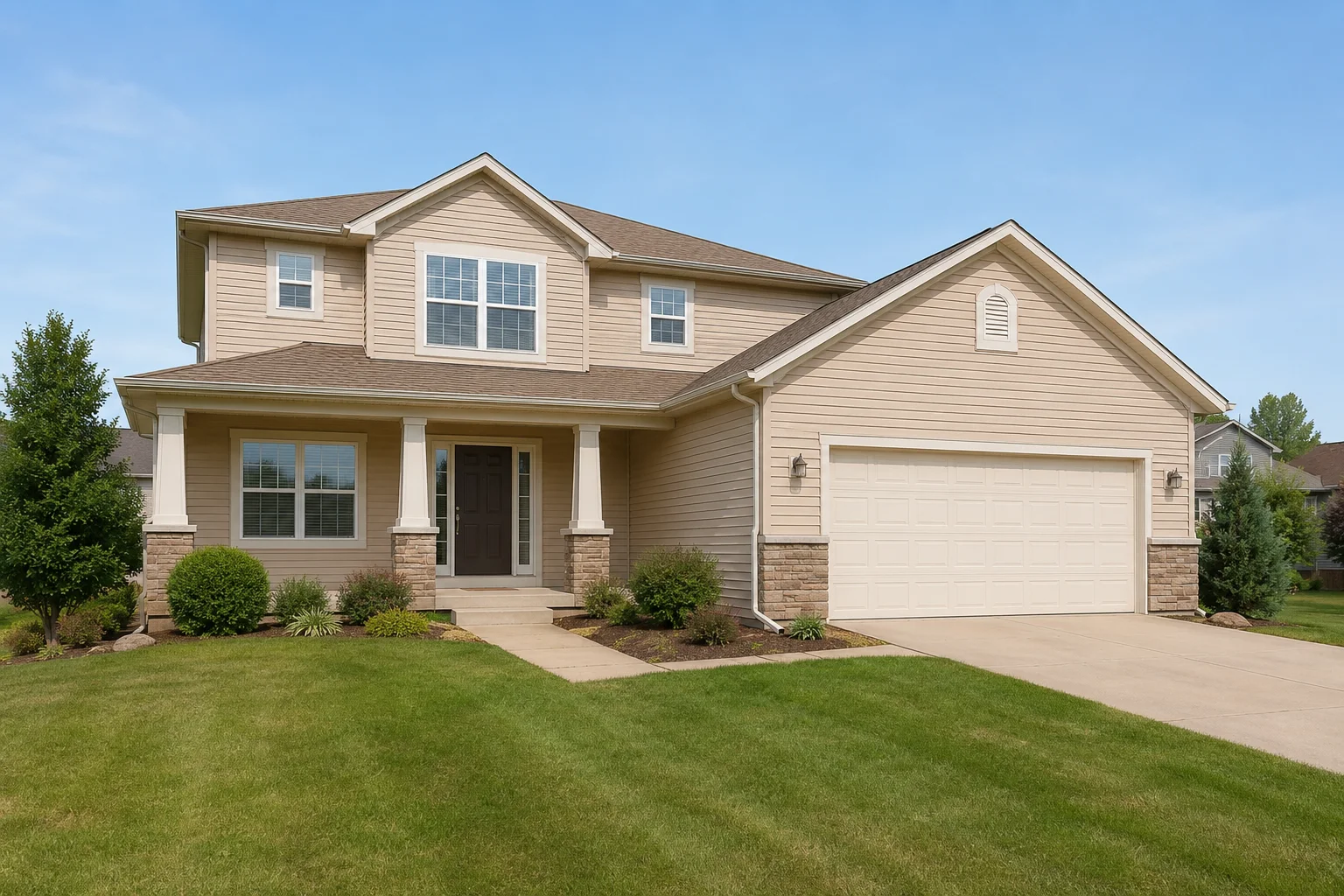 House exterior before updating the siding and facade materials