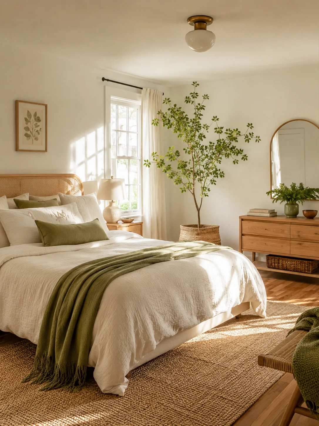Bedroom with earthy tones wall paint preview